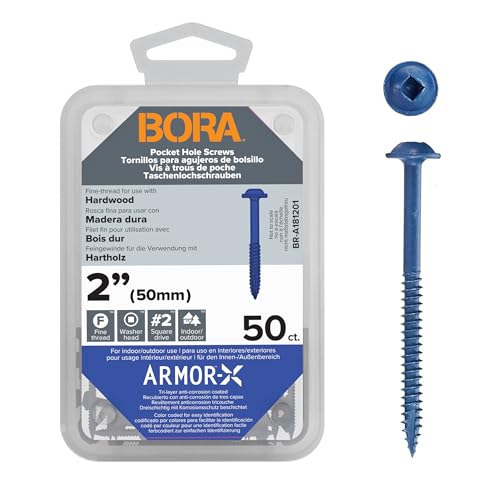 Bora Pocket Hole Screws - 2 Inch (50 Piece) - Fine Thread