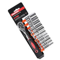 Egofine 13PCS 1/4" Drive Deep Socket Set,Metric(4-14MM),6-Point, Cr-V Steel - color: 13pc Deep Socket Set, size: 1/4