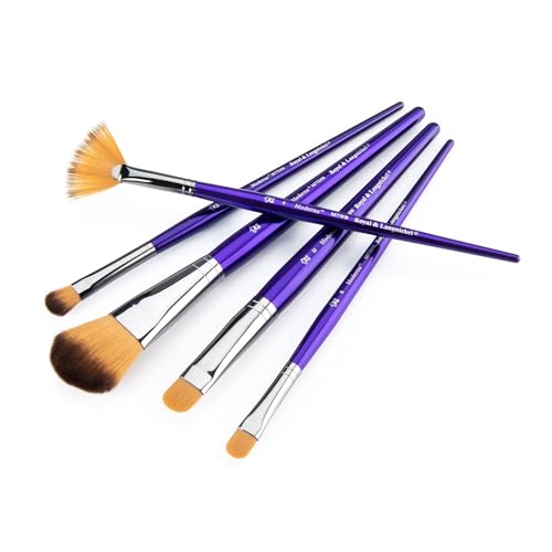 Royal & Langnickel Moderna, 5pc Oval Mop Variety Brush Set for All Painting Mediums, Includes - Mop, Fan & Half Moon Brushes Purple - style: Oval Mop Variety
