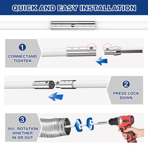 PetOde 32 Feet Dryer Vent Cleaner Kit, Flexible Lint Remover - size: 32 feet