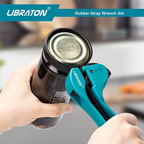 LIBRATON 2PCS Strap Wrench Set, Oil Filter Wrench, Rubber Strap Wrench