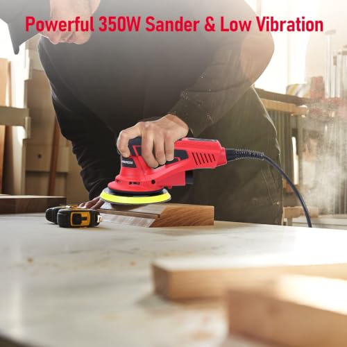Electric Random Orbital Sander, PioneerWorks Brushless Motor Palm Sander