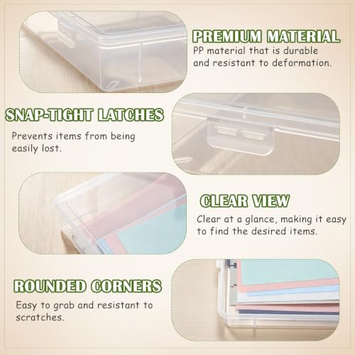 Jetec 6 Pieces Small Clear Plastic Storage Box,13.3 X 9.3 X 2 Inch - size: 13.3 x 9.3 x 2 Inch