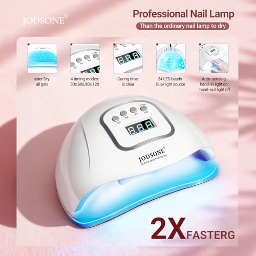JODSONE 36Pcs Jelly Gel Nail Polish Kit 32 Colors with U V Light Crystal Transparent Classic Color 4 Functional Gel for All Seasons - color: KIT-19