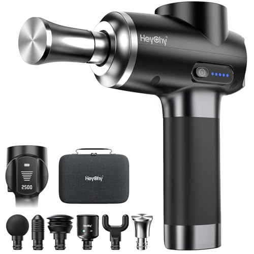 HEYCHY Massage Gun Deep Tissue, Muscle Massager Titanium, Heat and Cold - color: Titanium Alloy Black