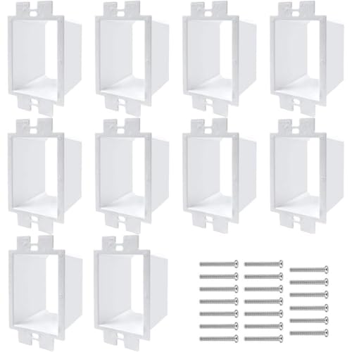 GIB 10 PCS BE1-2 1-Gang Electrical Outlet Box Extenders with 20 PCS Screws - color: White -10
