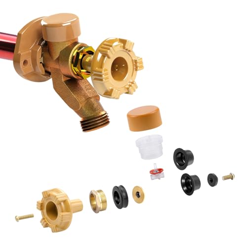 RK-17MH Outdoor Faucet Repair Kit for Woodford Model 17 Outside Faucets Parts Include Wheel Metal Handle Screws Packing Nut Washer Valve Seat Rubber and Vacuum Breaker Float Kits, 12PCS Set - style: RK-17MH