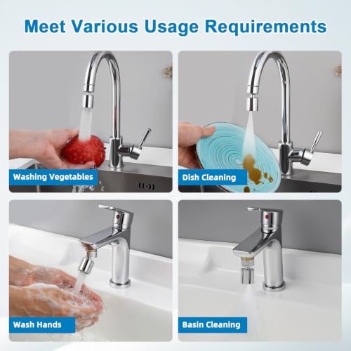 Hibbent NSF/ANSI/CAN 372 Certified 4 Modes Faucet Aerator, Chrome - color: Chrome, style: Upgraded Four Modes Faucet Aerator