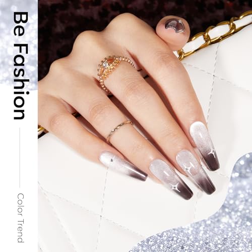 modelones Gel Nail Polish Set 6 Colors Jelly Black White Blue Purple - color: A A1 White Blue Purple Shades