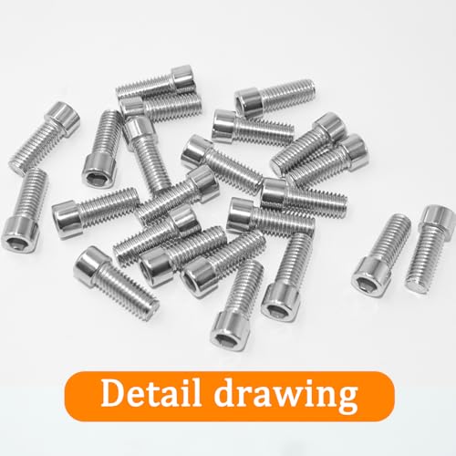 20 Pcs M8 x 25mm Stainless Steel Allen Socket Head Cap Screws, Full Thread Metric Fasteners, Bright Finish for Automotive & Machinery Use - size: M8x25mm-20Pcs