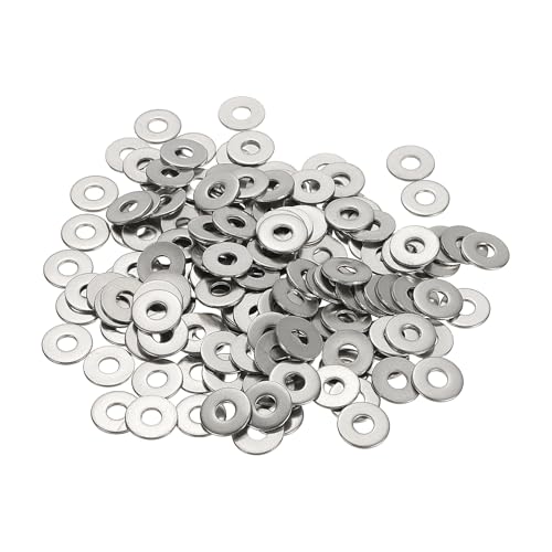 Flat Washers, 304 Stainless Steel Hardware Assorted Washer, 12 x 4 x 1 mm Fit for Bolts Screws Industrial Use (300 Pack, Silver) - size: 12 x 4 x 1 mm