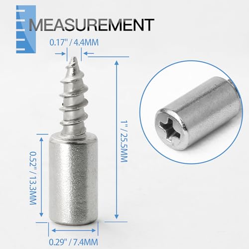 12pcs Screw in Shelf Pins, Nickel Plated Shelf Pegs Cabinet Shelf Holders Shelf Support Pegs, Small Shelf Brackets Phillips Head Pegs for Shelves Cupboards Bookcase Closet - color: Without Sleeve