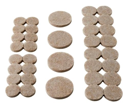 Scotch Felt Pads, Felt Furniture Pads for Protecting Hardwood Floors, Beige, Multi-Pack, 16-3/4 in., 16-1 in., 4-1.5 in., Round, 36 Pads Total
