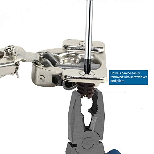 DTC 1-1/4" Overlay Soft Close 105 Degree 2 Cam Press in Face Frame Concealed Cabinet Hinge 6-Way Adjustable E8Q115NH (10 Pack) - size: 1-1/4 Inch