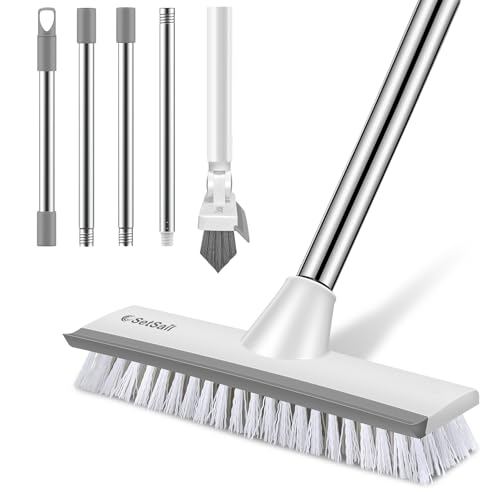 SetSail Floor Scrub Brush and Grout Brush with 51-in Long Handle,Grey White - color: Grey White, size: 10in (with Grout Brush)
