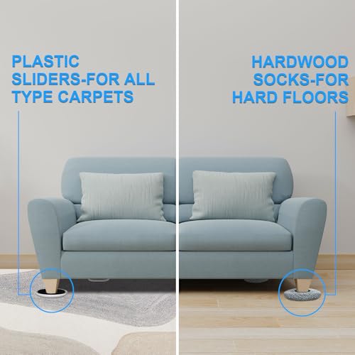 New Upgrade Furniture Sliders - Multi-Surface 3-in-1 Movers Sliders - size: 4.3in Round 8+4+1Pack