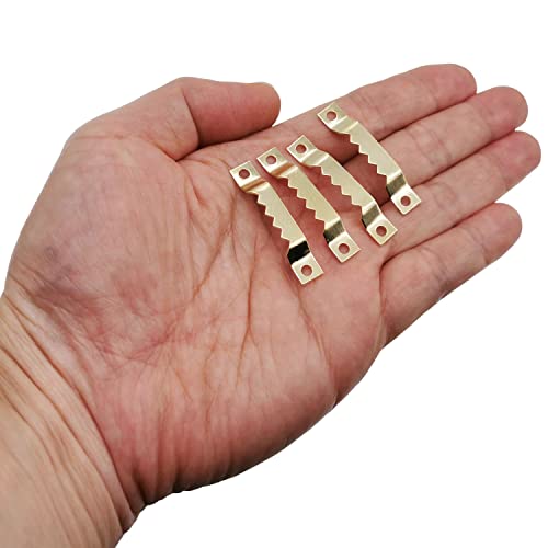 Sawtooth Picture Hangers, 50 pcs Small Picture Hanging Hook, Gold Picture Hangers with Screws Picture Hang Solutions, Picture Hanging Hardware for Paintings, Photos Frame, Artwork, Home Decor, Clock - size: Gold 50 pcs