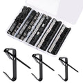 Picture Hanging Hooks 230 Pieces,10lb, 20lb, and 30lb Picture Hangers ,Nails Hanging Kit, Metal Picture Hangers for Drywall Wooden Wall,Black - color: Black