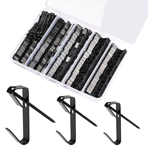 Picture Hanging Hooks 230 Pieces,10lb, 20lb, and 30lb Picture Hangers ,Nails Hanging Kit, Metal Picture Hangers for Drywall Wooden Wall,Black - color: Black