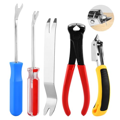 5‑Pack Upholstery Carpet Staple Remover and Nail Puller Remover Tool Set