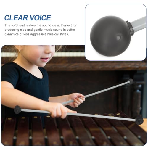 GALPADA Double End Xylophone Mallets 2 Pack Soft Rubber Percussion Mallets for Marimba Glockenspiel Bells Drums Portable 12.40In Drumsticks for Students and Professionals