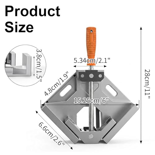 4pcs Corner Clamp with Adjustable Aluminum Alloy Swing Jaw, ingle Handle Clamps for DIY Woodworking, Photo Framing, Gifts for Men Dad