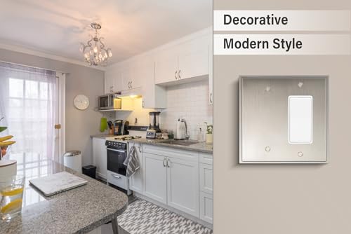Henne Bery Soft Modern Decorative Wall Plate Switch Plate Outlet Cover (Blank/Decorator, Satin Nickel) - style: Blank/Decorator