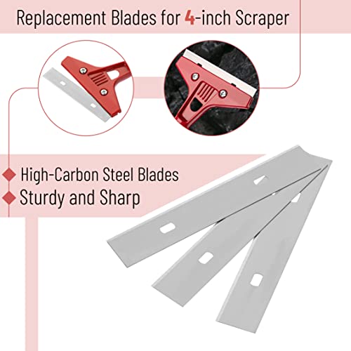 Bates- Replacement Scraper Blades, 4 Inch, 30 Pcs, Scraper Blades, Floor Scrapper Blade, Replacement Razor Blades, Carbon Steel Razor Blades, Paint Scraper Blades, 4 Inch Scraper Blades - size: 30 Pcs