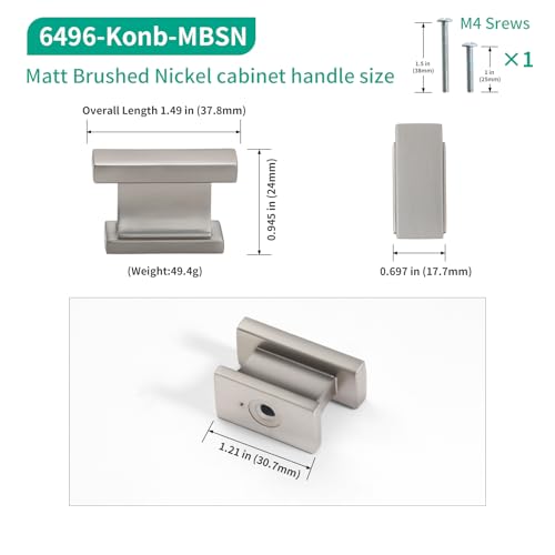 Matt Brushed Nickel Kitchen Cabinet Knobs 1.49 Inch 10 Pack - color: Matt Brushed Nickel, size: 1.49"/38MM Single Hole