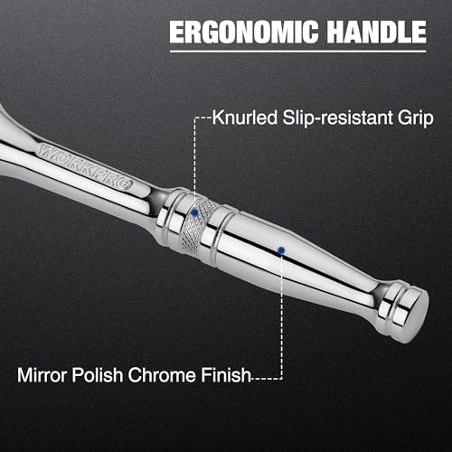 WORKPRO 3/8-Inch Drive Ratchet, Quick-Release 72-Tooth Ratchet Wrench - size: 3/8"