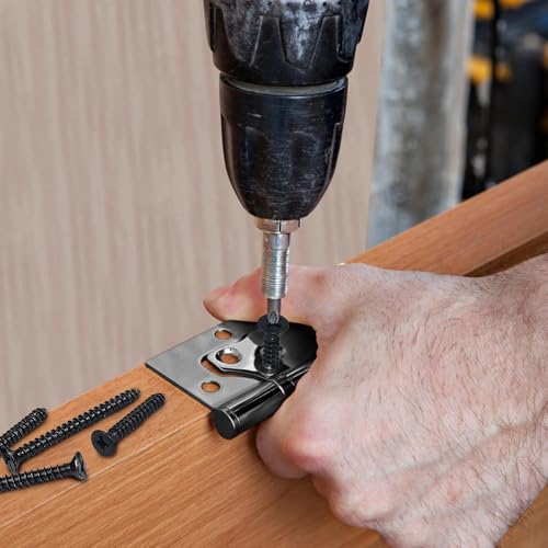 200PCS #8 Black Wood Screws Assortment Kit, 304 Stainless Steel Screws, Drive Sheet Metal Self Tapping Screws with Screwdriver Bit, 6 Sizes (2”,1-1/2”,1-1/4”,1”,3/4”,1/2”) - style: Black #8 Flat Head Set 200PCS