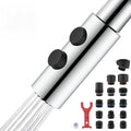 TIORIY Metal Kitchen Sink Faucet Head Replacement, Chrome Kitchen Faucet Spray Head with 15 Adapters, Stainless Steel Pull Out Kitchen Faucet Replacement Sprayer Nozzle - color: Chrome