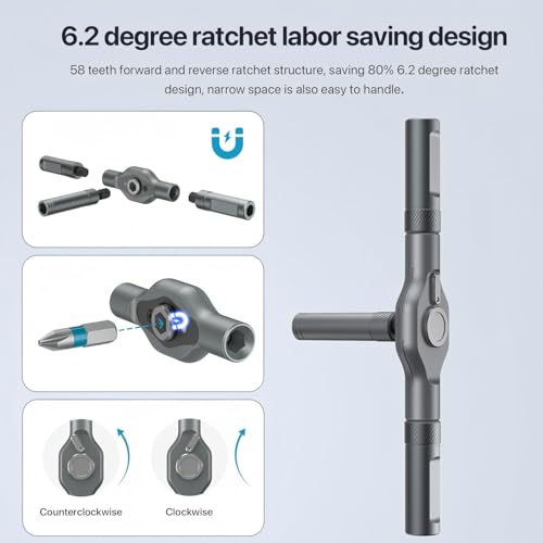 DYLIFE 24 in 1 Magnetic Screwdriver Set, DIY Ratchet Mini Removable Self-Assembly Precision Screwdriver Tool Kit, Magnetic DIY Precision Tool Kit with Variety Head Styles for PC/Mobile/Watch/Bicycle - size: 24 In 1