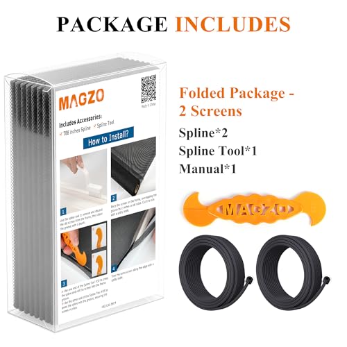2PACK MAGZO Window&Door Screen Replacement Kit, 48''W x 99''L, Gray - color: Gray, size: 48"W x 99"L