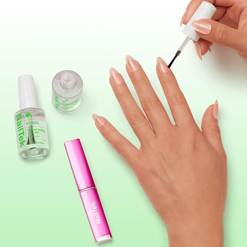 Nail Tek Nutrition Kit – Nail Strengthener and Growth Polish Treatment with Mini Crystal File, Nail-Repair for Damaged Nails, 2 x 0.5 fl oz - color: Green