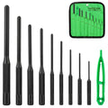 SWANLAKE 9-Pieces Roll Pin Punch Set, Removing Repair Tool with Holder for Automotive, Watch Repair,Jewelry and Craft - color: Roll Pin Punch - Black