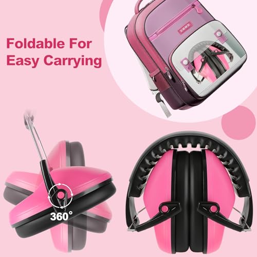 Floriogra Noise Cancelling Headphones for Kids/Toddler 28dB SNR Ear Muffs - color: Rose Pink