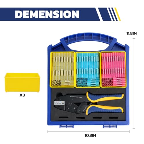 haisstronica 330PCS Heat Shrink Butt Connectors Set, 9" Wire Crimper - size: 330 PCS