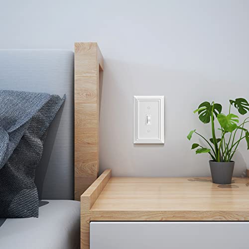DEWENWILS Toggle Wallplate, Metal Light Switch Covers with White Finish - color: White, size: 1 Toggle 4PK