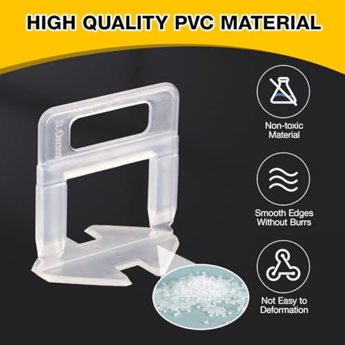 600 Piece Tile Leveling System Clips, 1/8 Inch Tile Leveler Clips