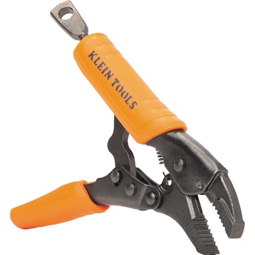 Klein Tools 38600 Curved Jaw Locking Pliers with Quick Release Handles, Intuitive Thumb Knob, High Torque, Mole Grips for Clamping and Gripping, 5-Inch - size: 5-Inch