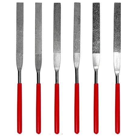 6pc Diamond Coated Flat File Set, 40 to 600 Grit
