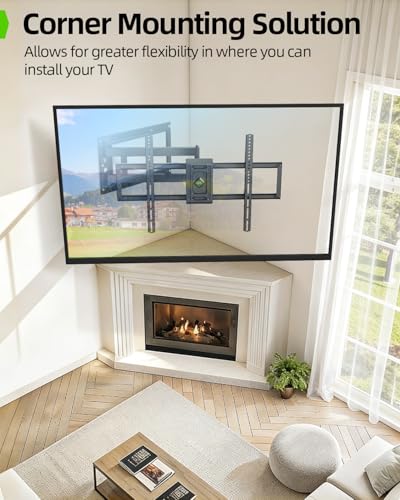 USX Mount Long Arm TV Wall Mount for Most 50-100 inch TV 40 Inch Extension Full Motion TV Mount，Pre-Assembled Wall Mount with Swivel and Tilt Up to 150lbs Fits 8″/12″/16″/24″ Studs VESA 900x600mm - size: 50-100inch