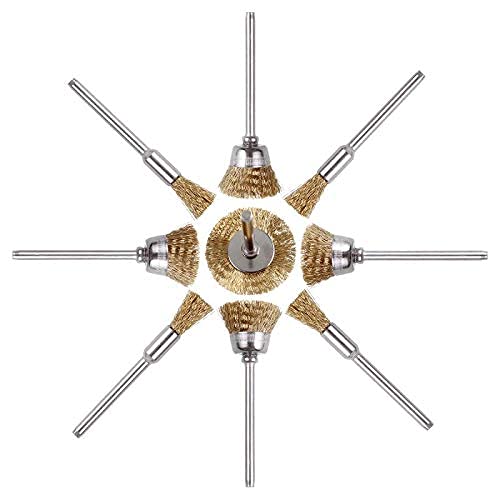 Rocaris 90 Pcs Wire Brushes Set, Brass Wire Wheels Pen Brushes Set Kit