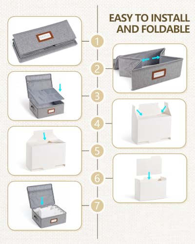 HULISEN Photo Storage Box, Photo Organizer for 2000 4x6 Pictures, Grey - color: Grey
