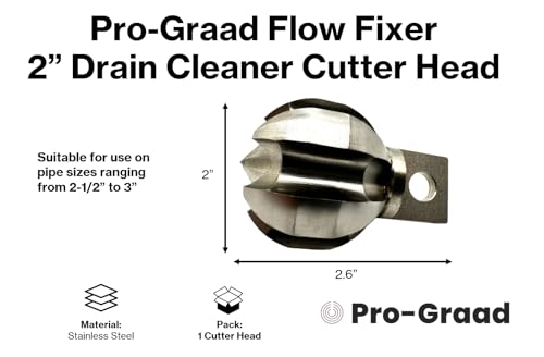 Flow Fixer Drain Cleaner Cutter Head 2", Ball, Slot, for 2-1/2" - 3" Pipes - style: 2" (for 2.5" to 3" Pipes) Drain Cleaner Cutter Head