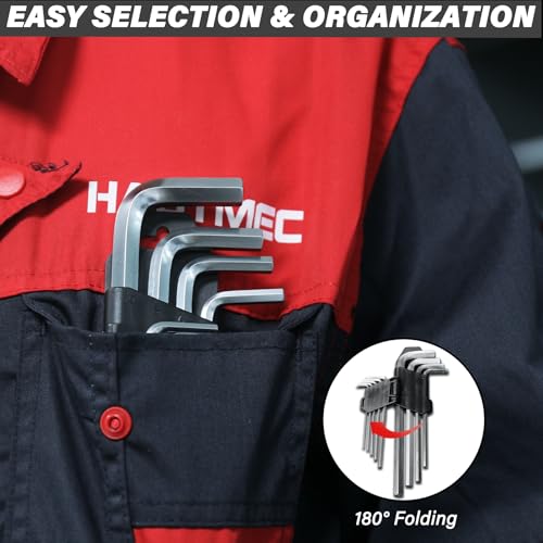 HAUTMEC Metric Allen Wrenches Sets, 9PCS L Shape Hex Key Set, CR-V Steel Allen Key Set, 1.5-10mm, Precise and Chamfered Tips, HT0221-SS - style: 9PCS(Metric Hex Keys)