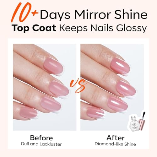 modelones Base and Top Coat Nail Polish Set Clear Quick Dry