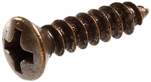 Hillman Sheet Metal Screws, #6 x 5/8in, 40 Pack, Antique Brass