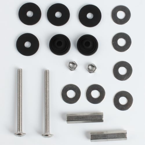 Universal Toilet Tank to Bowl Gaskets Repair kits, Toilet Tank Seal Kit with 2 Sets Stainless Steel bolts and nuts, Fits 2-Inch and 3-Inch Toilet Flush Valve Tanks